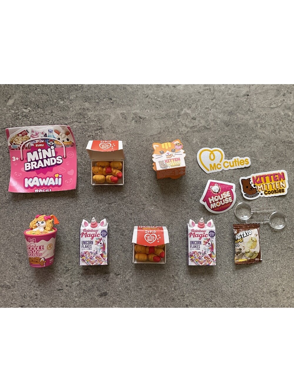 ZURU Mini Brands Kawaii Mixed  Lot Of 7  ~ With Extras